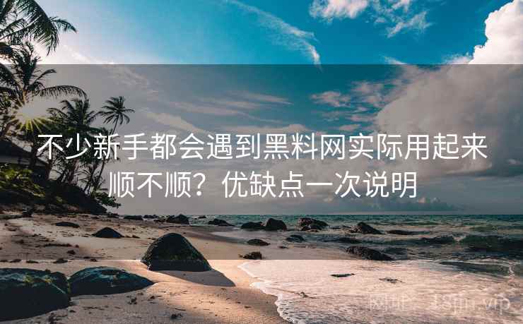 不少新手都会遇到黑料网实际用起来顺不顺?优缺点一次说明